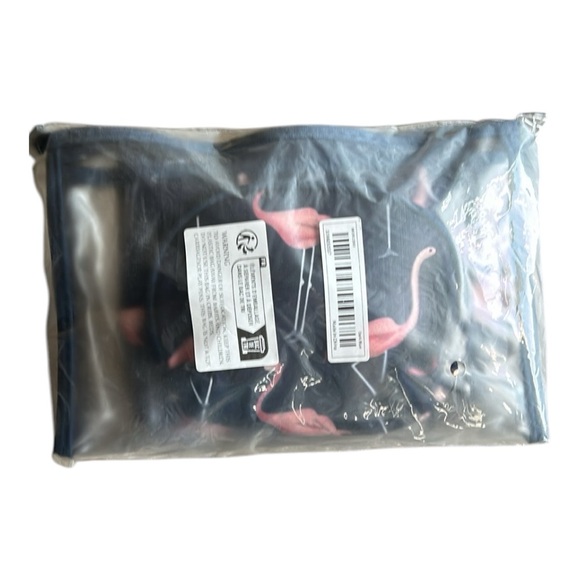 Flamingo Print Pink and Blue Cosmetic Bag Trio Set with free items NWOT - Picture 10 of 12